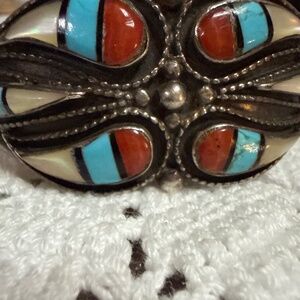 Vintage Zuni Sterling, Turquoise, Coral & MOP